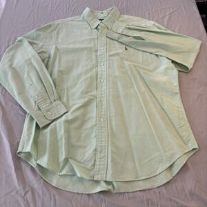 Polo Ralph Lauren Classic Fit Shirt Men's Extra Large XL Green Flesh Pony Preppy
